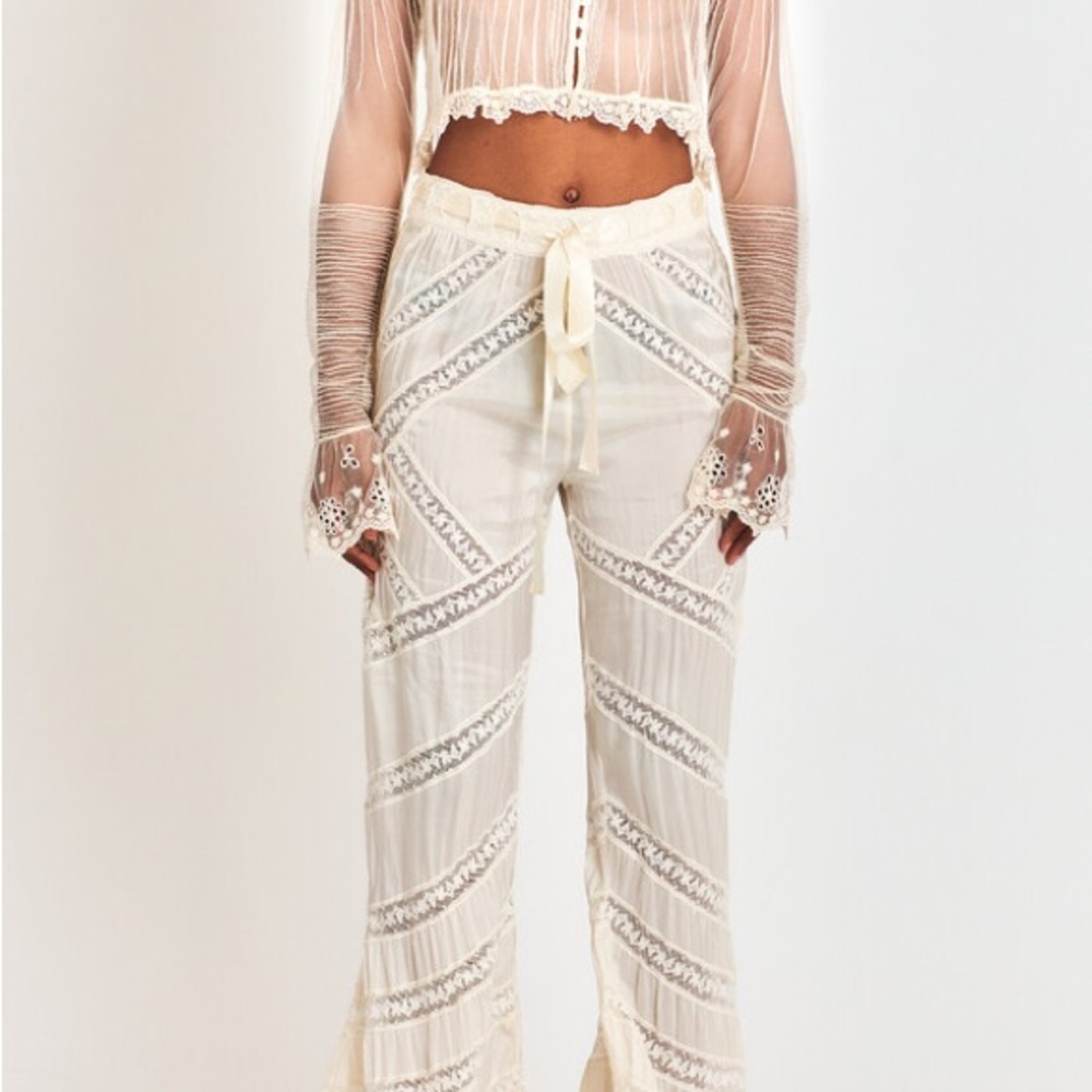 LoveShackFancy Neliana Ribbon Pants